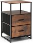 Bijzettafel opbergkast met 2 laden en plank nachtkastje commode hout voor woonkamer slaapkamer 45 x 40 x 70 cm - Thumbnail 1