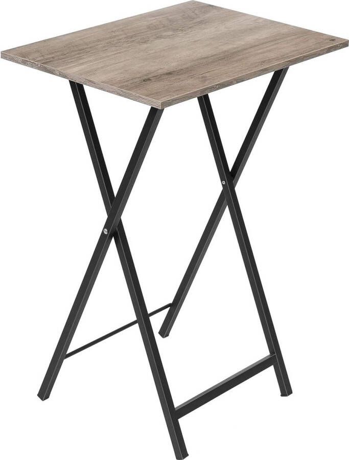 Bijzettafel Opvouwbare dienbladtafel Slaapbanktafel TV-dienblad in industriële stijl Gemakkelijk te monteren Greige-Zwart
