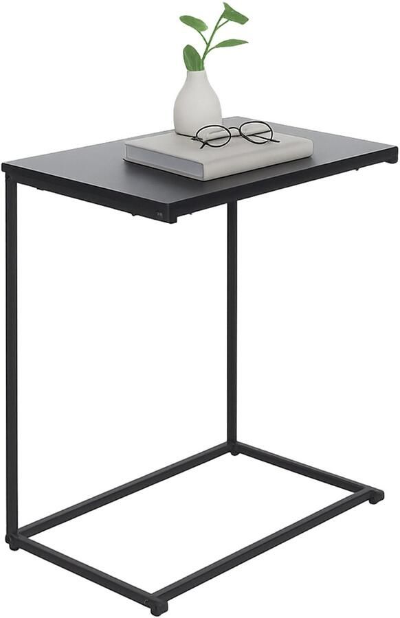 Bijzettafel u-vorm 55 cm breed onder bank zwart