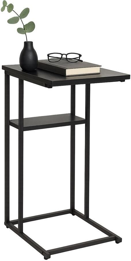 Bijzettafel u-vorm 60 cm woonkamer voor bank zwart