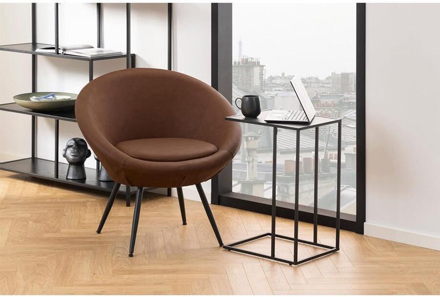 SMUK Bijzettafel U-Vorm Finja Marmer Zwart