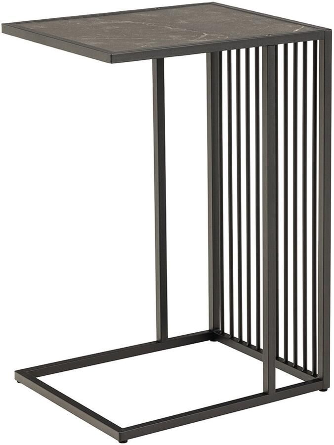 SMUK Bijzettafel U-Vorm Violet Marmer Zwart