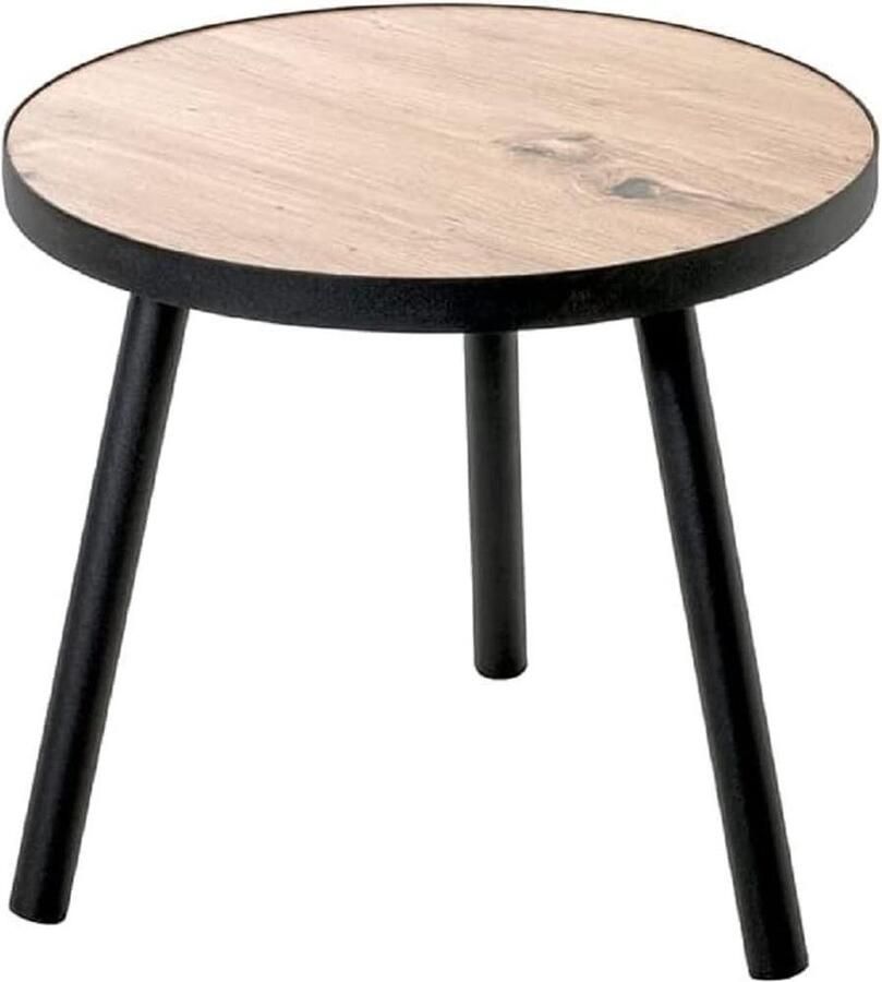 Bijzettafel van MDF in zwart eikenhout Ø 40 x H 37 cm by HAKU Möbel