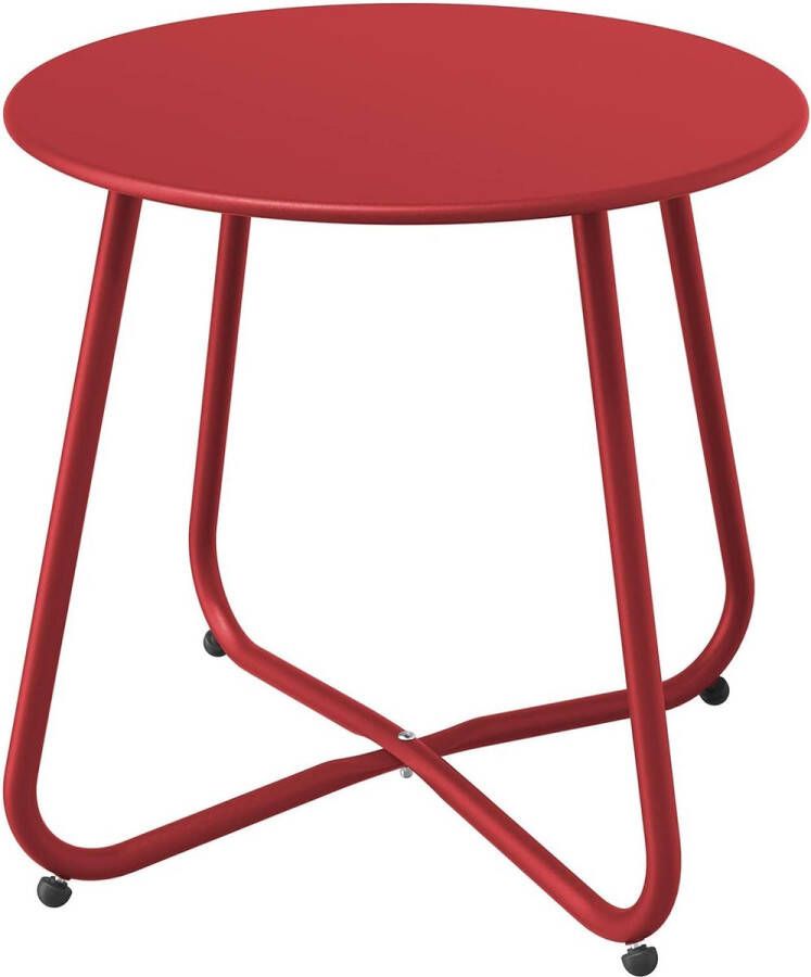 Bijzettafel verschillende kleuren koffietafel licht stabiel eenvoudige montage kleine salontafel ideaal voor buiten woonkamer slaapkamer kantoor (rood)