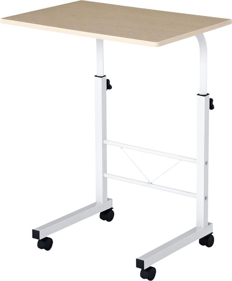 ZAZA Home Verstelbare bijzettafel mobiele salontafel met hoogteverstelling en remmen