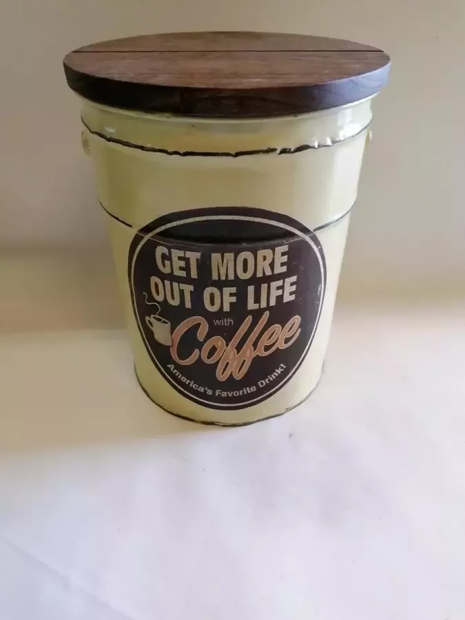 Bijzettafel vintage kruk vintage storagebox metaal tafel retro koffie coffee opbergdoos