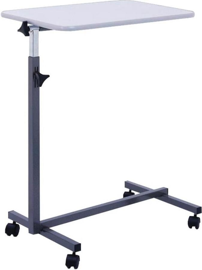 Bijzettafel voor Bed met Kantelbaar en Verstelbaar Blad en Wielen Ideaal voor Verzorging