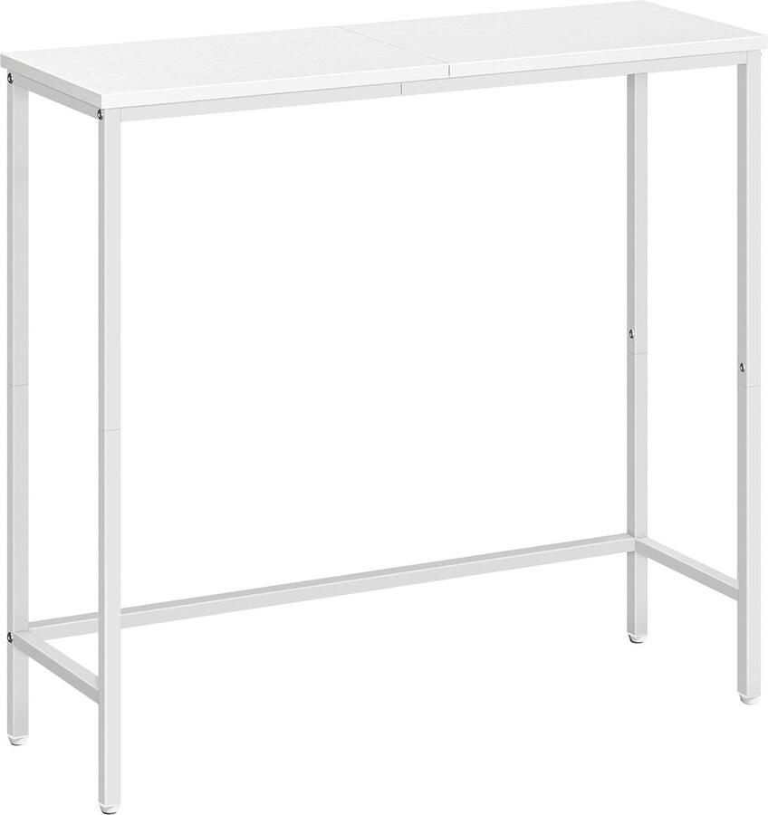 Bijzettafel smalle bijzettafel voor de gang metalen frame compacte moderne displaytafel salontafel voor kleine ruimtes hal woonkamer robuust metalen frame wit