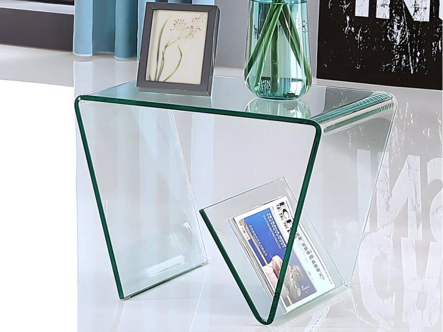 Vente-unique Bijzettafel ZENIA Gehard glas L 55 cm x H 45 cm x D 45 cm - Foto 3