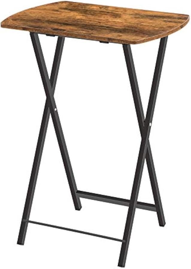 Bijzettafels bankeinden industriële stijl opklapbare tafels tv-tafelbladen lage tafel voor kleine ruimtes woonkamer slaapkamer rustiek bruin EBF 17 BZ 01