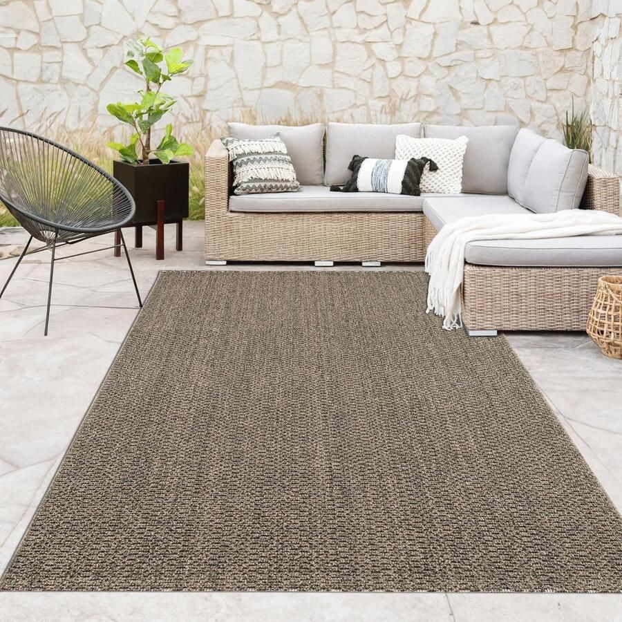 Binnen- en Buitentapijt Natuurlijke Jute-Look Weerbestendig en Robuust 160x220 cm