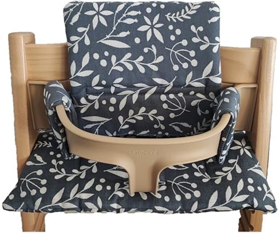 Biologisch Katoenen Zitkussen voor Kinderstoelen Comfortabele Stoelbekleding voor Tripp Trapp Duurzaam en Machinewasbaar 2-delig Set