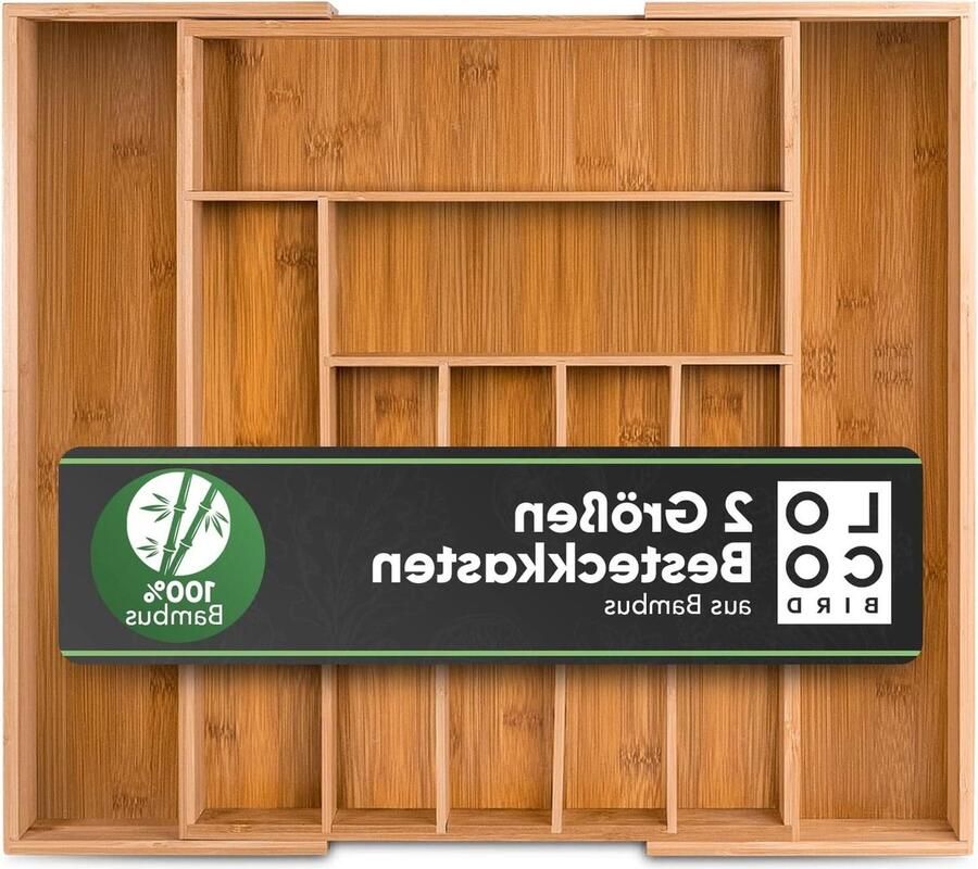 Bird Cutlery Trays for Bamboo Drawers Up to 9 Compartments Handy Cutlery Tray Divider Kitchen Drawer Insert Wooden Cutlery Dividers Organize Your Kitchen