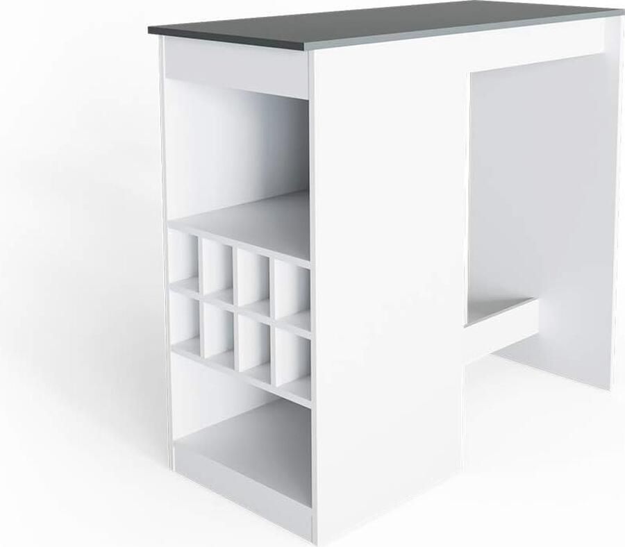 Bistro Bartafel Antraciet Wit 115 x 50 cm Ruimtelijke Keukenoplossing