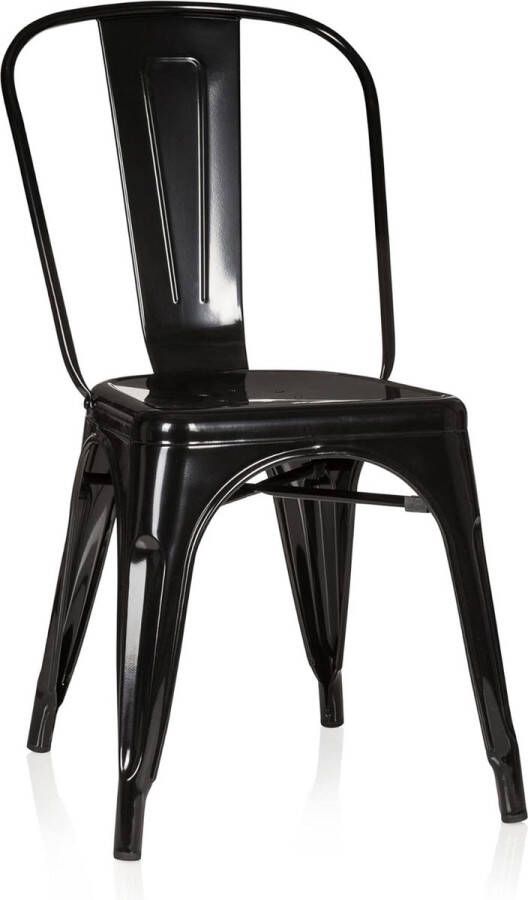 Bistrostoel Vantaggio Comfort metalen zwarte stoel in industrieel design stapelbaar