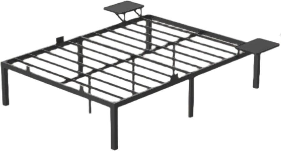 Black metalen bedframe stevige ledikant poedercoat frame ondersteunt maximaal 450 kg 200 cm x 160 cm x 41 3 cm