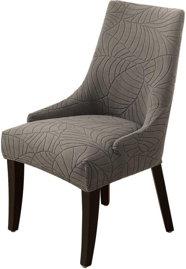 Bladeren jacquard effen kleur fauteuil hoes home banket geprofileerde stoel set gebreide stoel hoes 1 stuk taupe