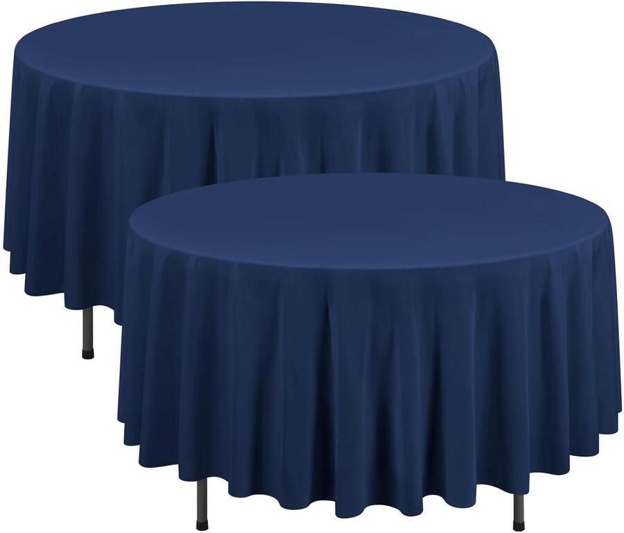 Blauw Ronde Tafelkleed Luxueus en Multifunctioneel 1 stuk 90 inch