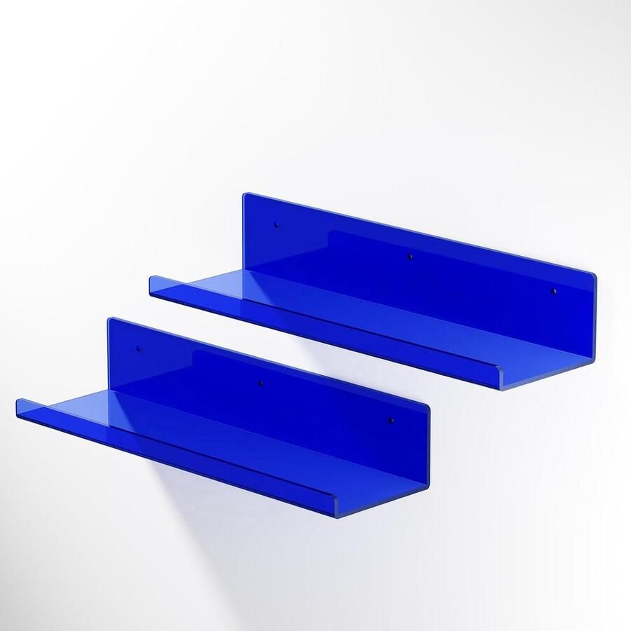 Blauw Wandrek Acryl Design Ideaal voor Decoratie 1 stuk Blauw Acryl 38 x 11 x 7 cm