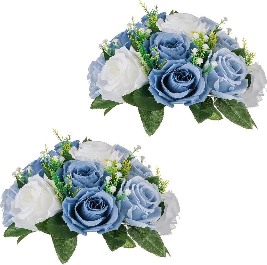 Blauwe Bloemen Kunstmatig Zijde Kussen Ballen voor Bruiloft Kunstmatige Bloem Bal Tafel Bloemen Arrangement Deco Stukken