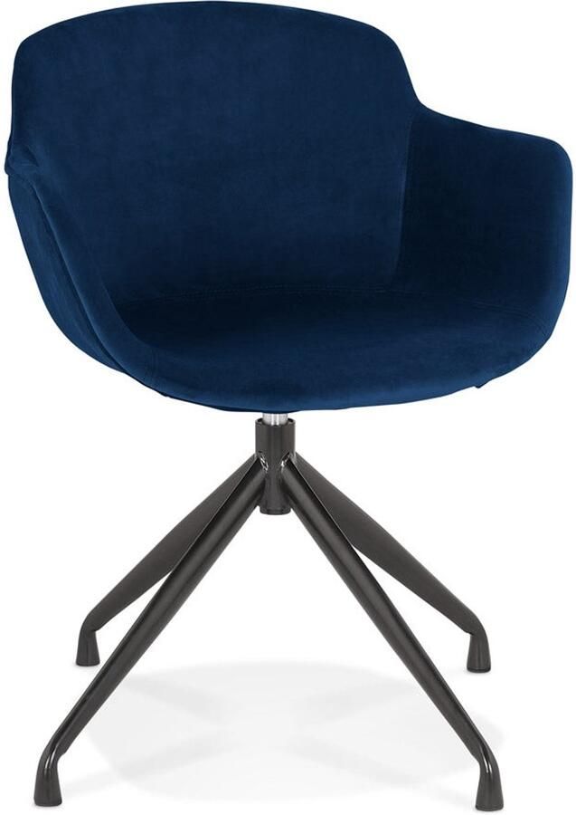 Blauwe Fluwelen Designstoel Moderne Fauteuil Ergonomische Comfortruimte
