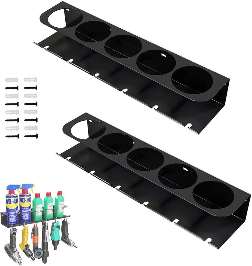 Blikhouder voor spuitflessen wandrek 2 stuks