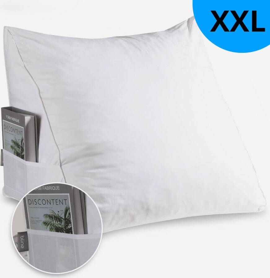 Bline Leeskussen – Ergonomisch Leeskussen voor in Bed – Traagschuim – Bookseat – Zitkussen – Ondersteuning bij Lezen – Met Zijvak - Foto 3