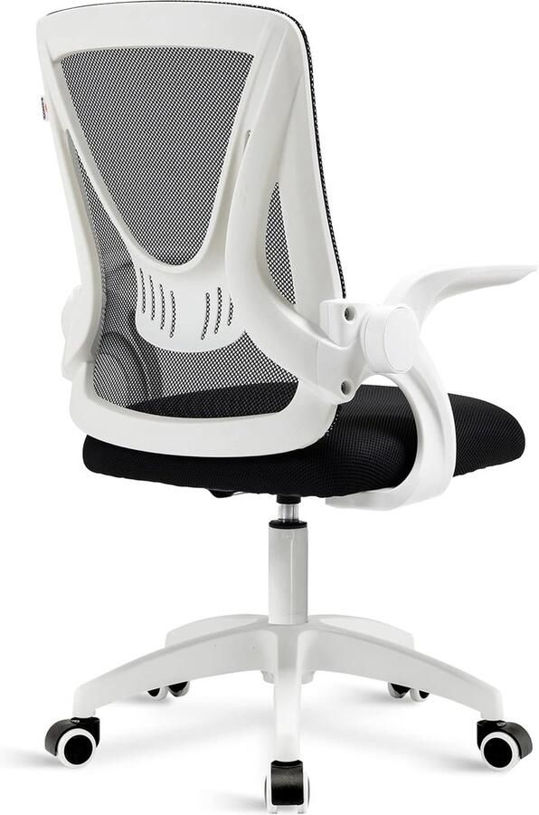 Blisswod verstelbare bureaustoel ergonomische bureaustoel mesh draaibare stoel met 90 ° klaparmsteun computerstoel met lendensteun verstelbare hoogte rugsteun 360 ° rotatie voor thuiskantoor