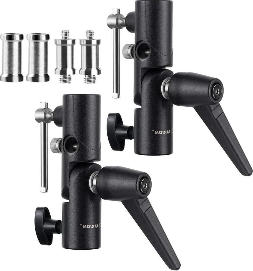 Blitzneiger Parapluhouder incl. 1 4 3 8 & 3 8 1 4 Spigot schroefdraadadapter voor lampstatief flitsers en reflexschermen doorschijnende schermen fotostudio (2 stuks)