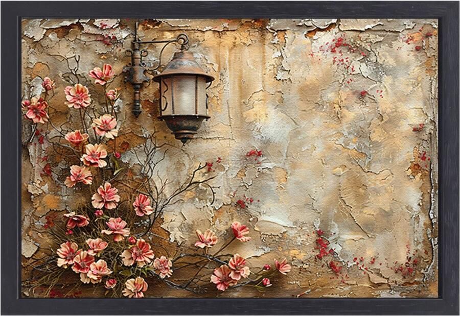 Bloemen schilderijen Natuur portret Schilderijen canvas Lamp Schilderijen op canvas industrieel Schilderijen canvas met baklijst Decoratie slaapkamer canvas met baklijst 70x50 cm