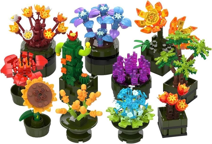 Bloemen Succulent Bouwstenen Set 12 Stuks Bureau Huis Decoratie