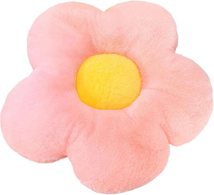 Bloemenkussen voor kinderkamer Decoratief sierkussen voor thuis op de bank (35 x 35 cm roze)