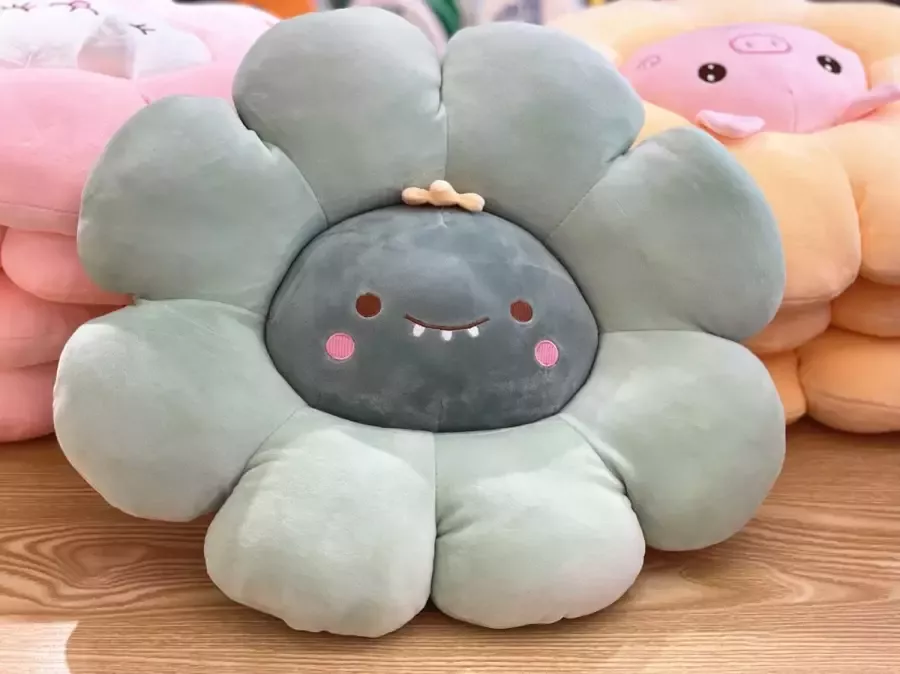 Bloemenvloerkussen 45cm schattige zitkussen voor kinderkamer stoel kussen-pluche decor dino