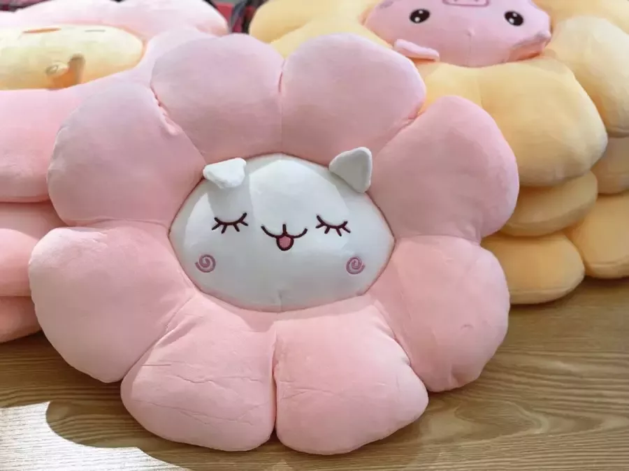 Bloemenvloerkussen schattige zitkussen voor kinderkamer stoel kussen-pluche decor -bunny