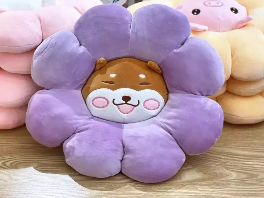 Bloemenvloerkussen schattige zitkussen voor kinderkamer stoel kussen-pluche decor -dog