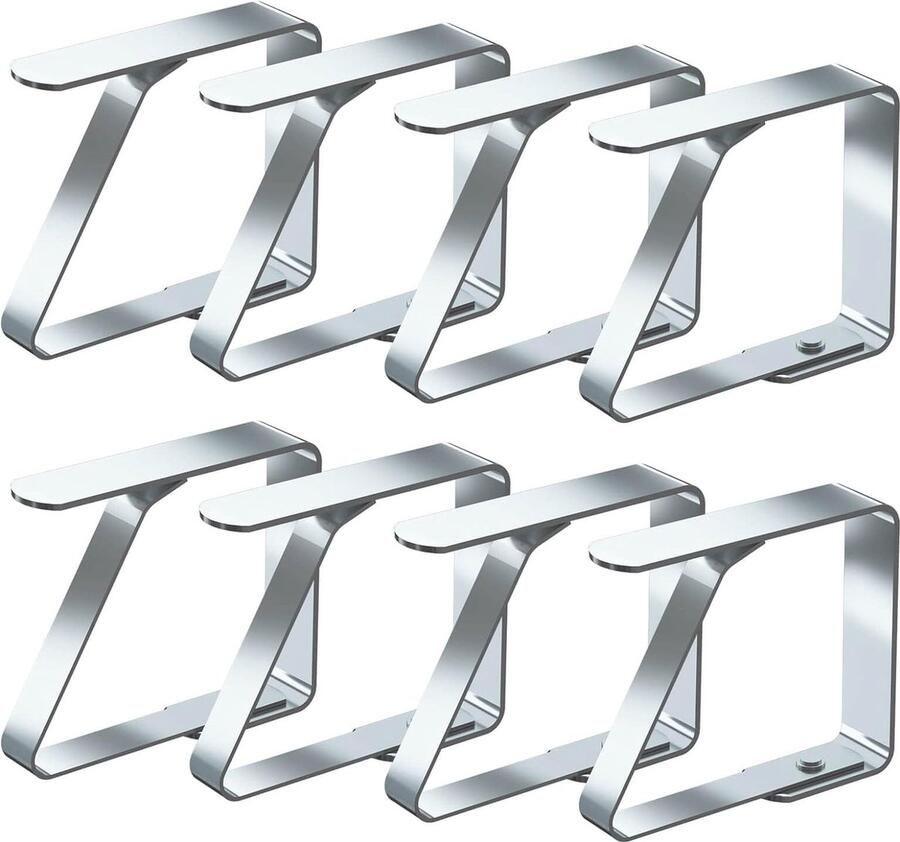 Blooven Tafelkleedklemmen 8 Stuks Tafelklemmen Roestvrij Staal Tafelklem Tafelkleed Klemmen Zilverkleurig
