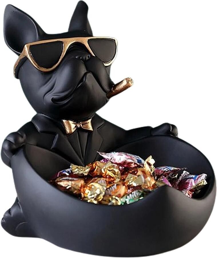 Blyx Bulldog Butler Big Scale Sleutel Organizer Sleutelhouder Key Organizer Tafel Decoratie Zwart Goud