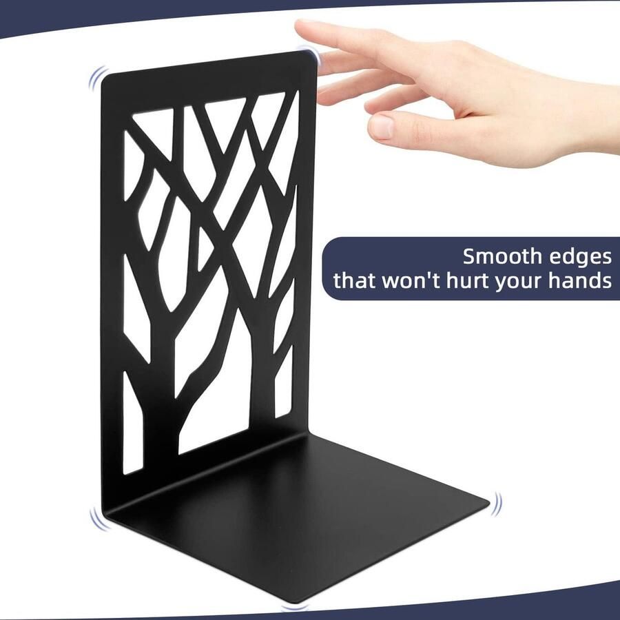 Boekeinden Metalen Boekensteunen Zwart Anti-Slip Roestvrij Unieke Ontwerpen Thuis Kantoor Bibliotheek boeksteun