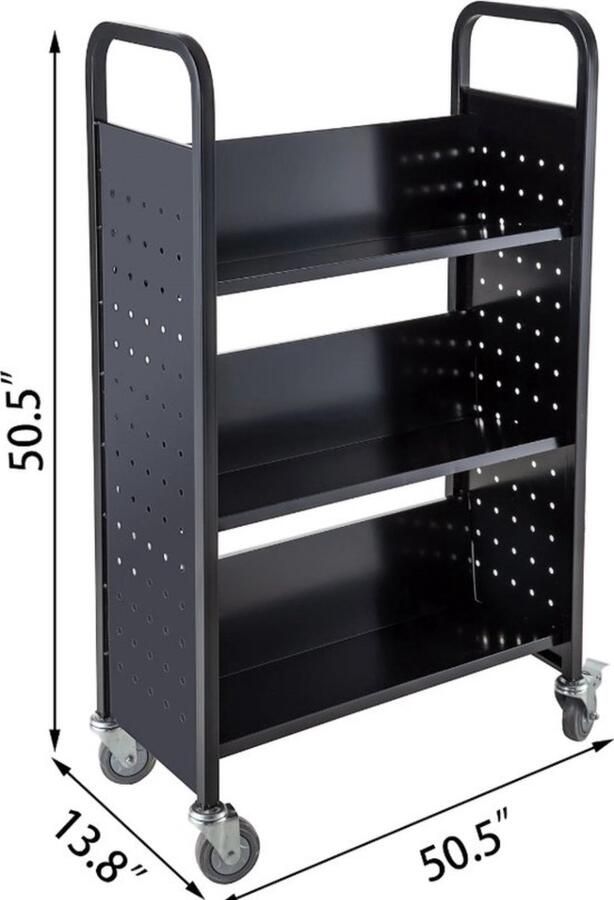 Boekenkast 128.2x35x128.2cm Boekenkarren Boekenkar