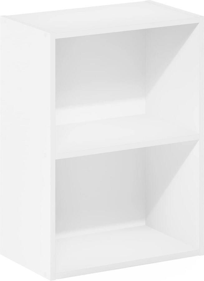 Boekenkast 2-laags met open plank Wit