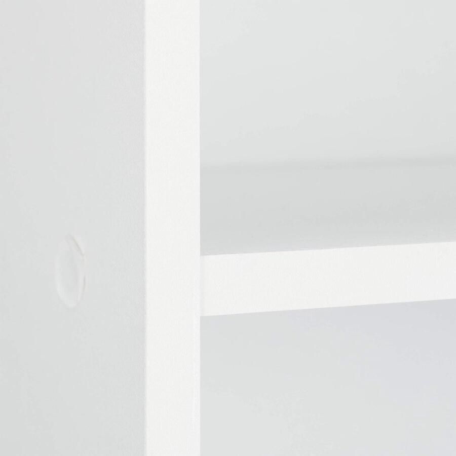 Boekenkast 4 vakken modern design woonkamer smalle open kast wit HxBxD: 106 x 30 x 23 cm