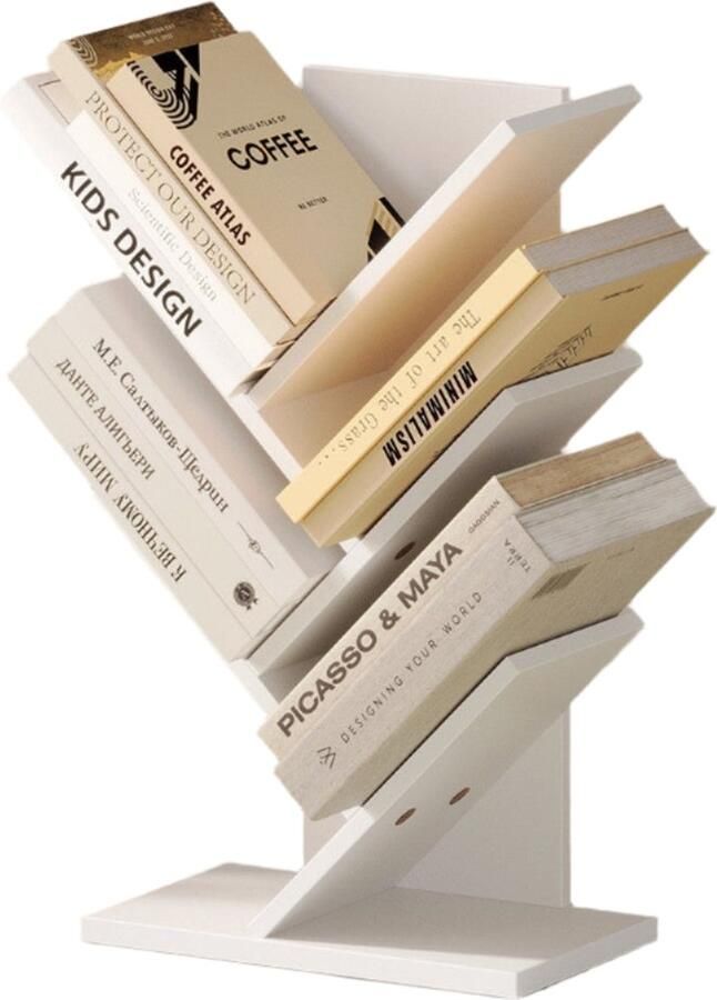 Boekenkast 5 -laags staande plank boomvorm ruimtebesparende hoekeenheid houten spaanbord 17 2 cm x 30 cm x 51 cm