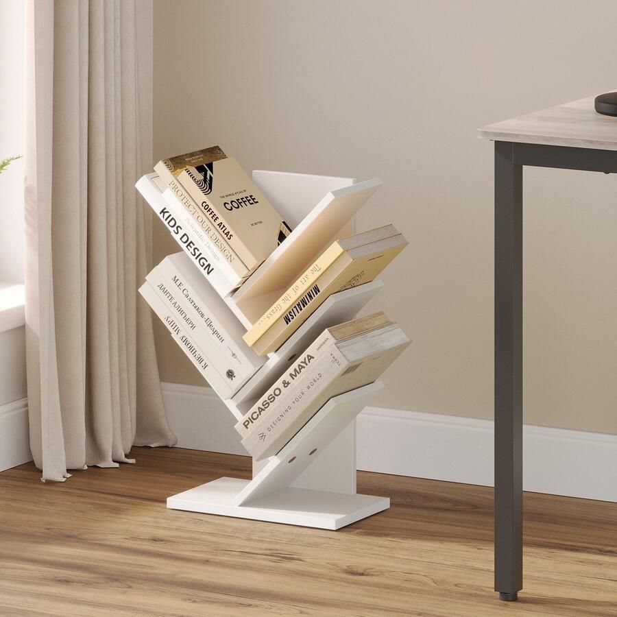 Boekenkast 5 niveaus staande plank in boomvorm hoekplank om ruimte te besparen