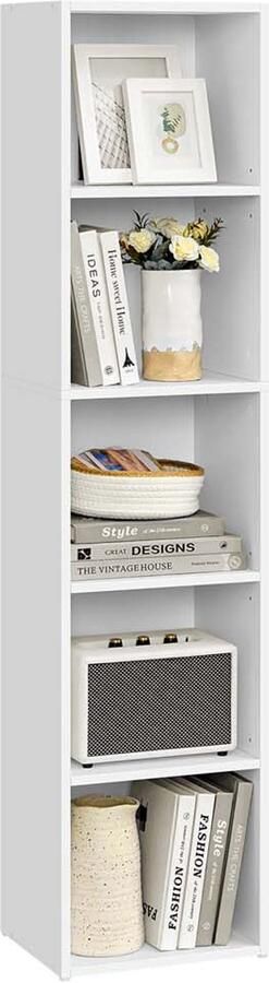 Boekenkast 5 Open Vakken 24 x 30 2 x 134 2 cm Wolkenwit