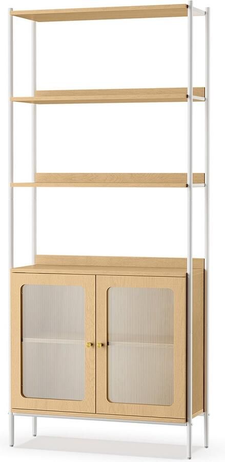 Woon Wereld Boekenkast 6 niveaus met metalen frame