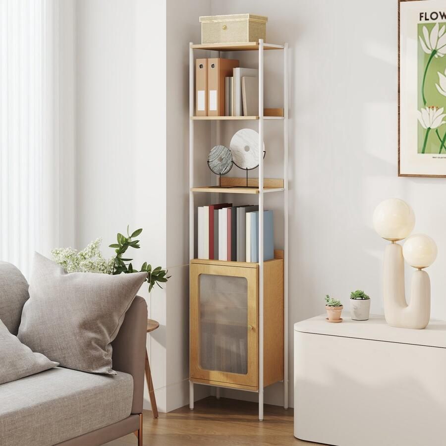 Boekenkast 6 niveaus plank hoog staande plank