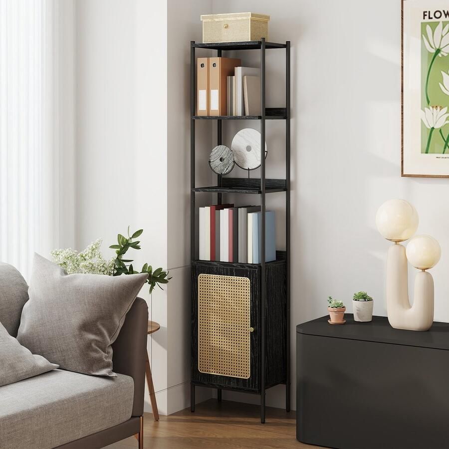 Boekenkast 6 niveaus plank hoog staande plank