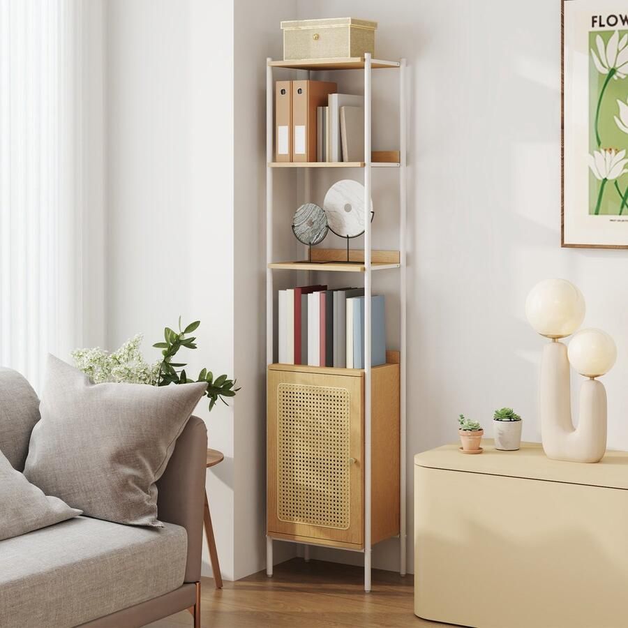 Boekenkast 6 niveaus plank hoog staande plank