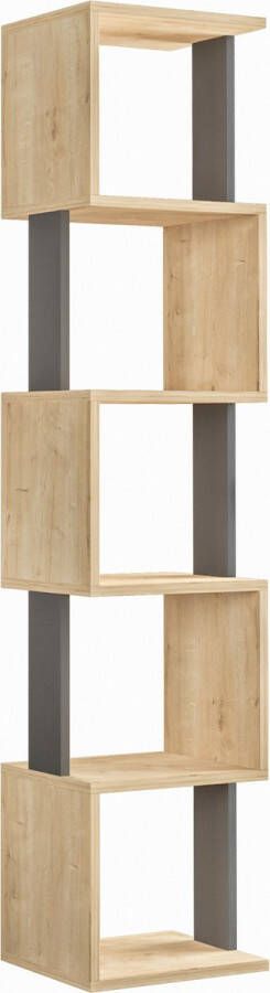 Perfecthomeshop Boekenkast Antraciet & Eiken 35x161x30cm Boekenrek hout- Open Kast