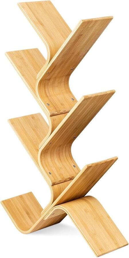 Boekenkast Bamboe boekenrek Open kastje voor boeken en decoratie 1 stuk Bamboe 108 x 59 x 20 cm